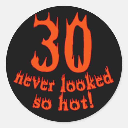 30 Nooit zo warm gezien! Ronde Sticker (Voorkant)