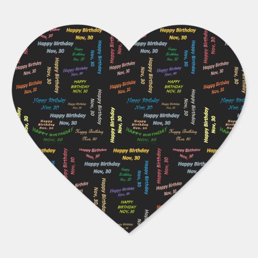 30 november, Sticker op zaterdag (Voorkant)