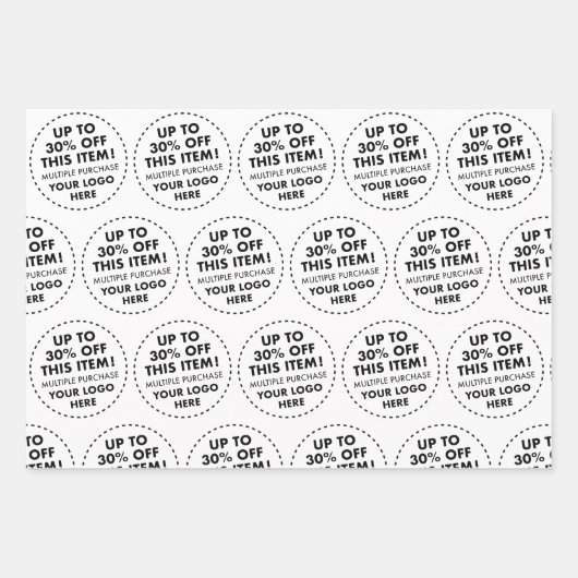 30% OFF Bulk Kopen Korting Aangepaste HALVE BAKSTE Inpakpapier Vel (Voorkant)