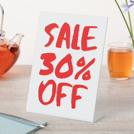 30% Off Sale Sign, Tafelblad Signage, Winkel Reclamebord Met Voetstuk (Insitu)