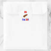 30 Oh (Pic of Poo) Ik ben 30! Ronde Sticker (Tas)