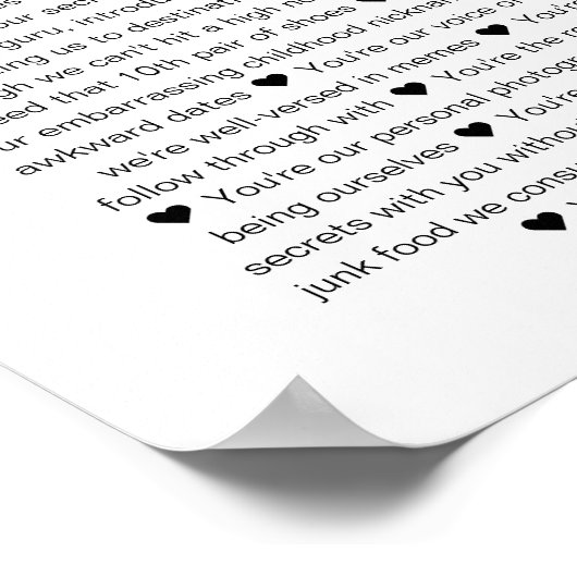 30 redenen waarom ik van je hou 30e verjaardag col poster (Hoek)