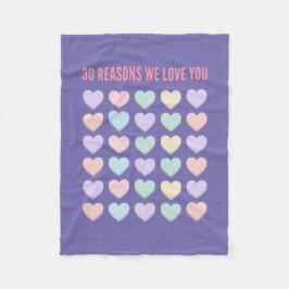 30 redenen waarom we van je houden - 30th fleece deken
