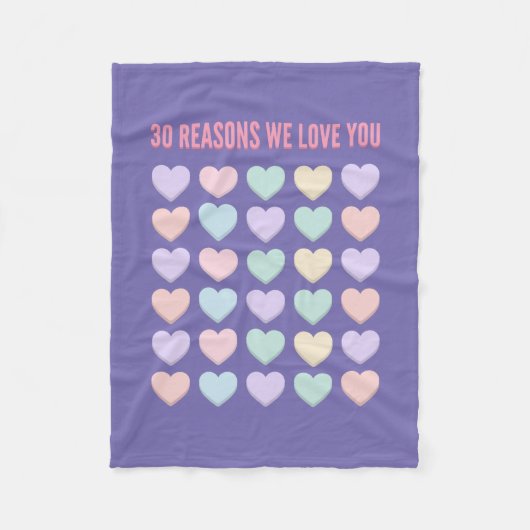 30 redenen waarom we van je houden - 30th fleece deken (Voorkant)