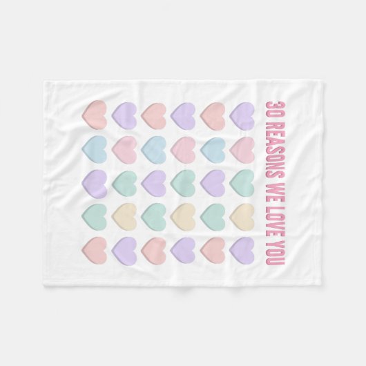 30 redenen waarom we van je houden - 30th fleece deken (Voorkant (Horizontaal))