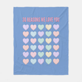 30 redenen waarom we van je houden - 30th fleece deken