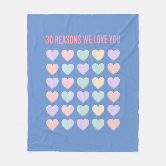 30 redenen waarom we van je houden - 30th fleece deken (Voorkant)