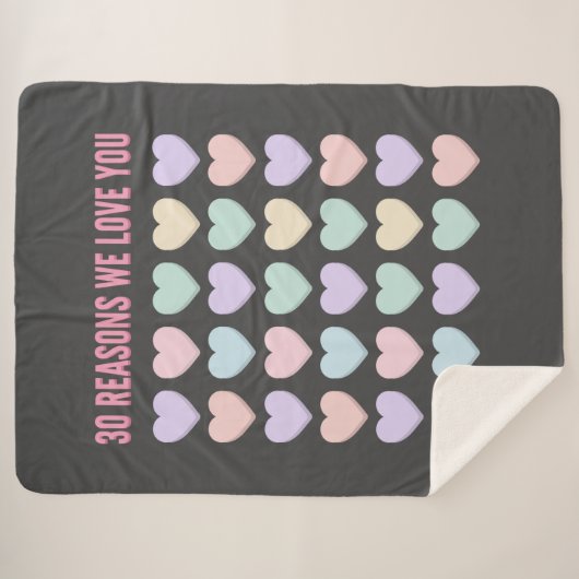 30 redenen waarom we van je houden - 30th sherpa deken (Voorkant (horizontaal))