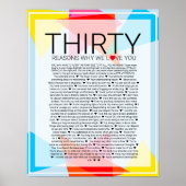 30 redenen waarom we van je houden geometrische re poster (Voorkant)