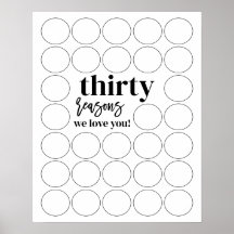 30 redenen waarom we van je houden Verjaardag Vul 