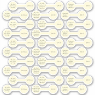 30 Roam White Barbell Price Label Stickers