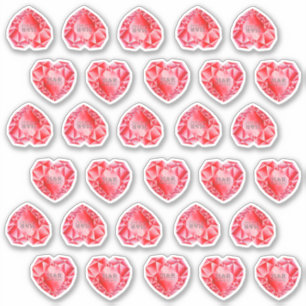 30 Ruby Heart Waterverf Monogram Rode bruiloft toe Sticker