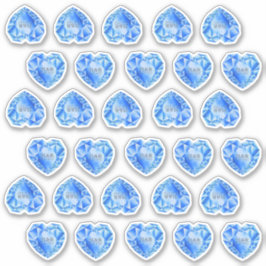 30 Sapphire Hart Watercolor Monogram Bruiloft Sticker