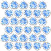 30 Sapphire Heart Waterverf Monogram bruiloft toev Sticker (Voorkant)