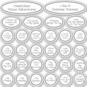 30 Schattigee Black & White Reisbevestiging Sjablo Sticker (Voorkant)