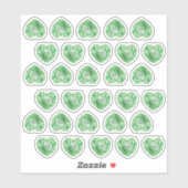 30 Smaragd Hart Aquarel Monogram Bruiloft Sticker (Vel)