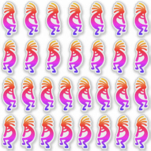 30 Southwest Rainbow Ombre Kokopelli Silhouettes Sticker