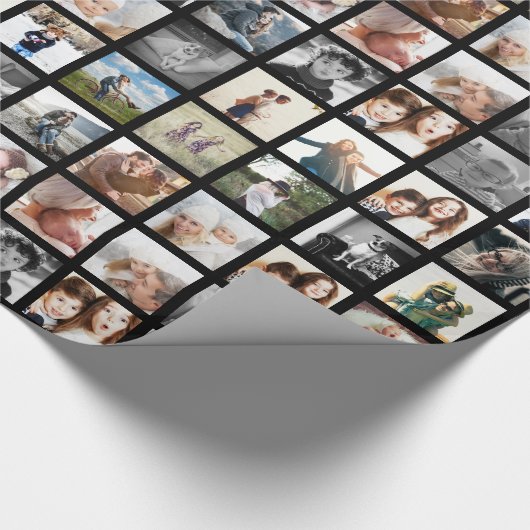 30 Square Photo Collage Cadeaupapier (Hoek)