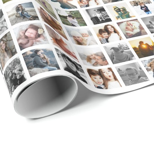 30 Square Photo Collage Cadeaupapier (Rol Hoek)