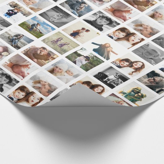 30 Square Photo Collage Cadeaupapier (Hoek)