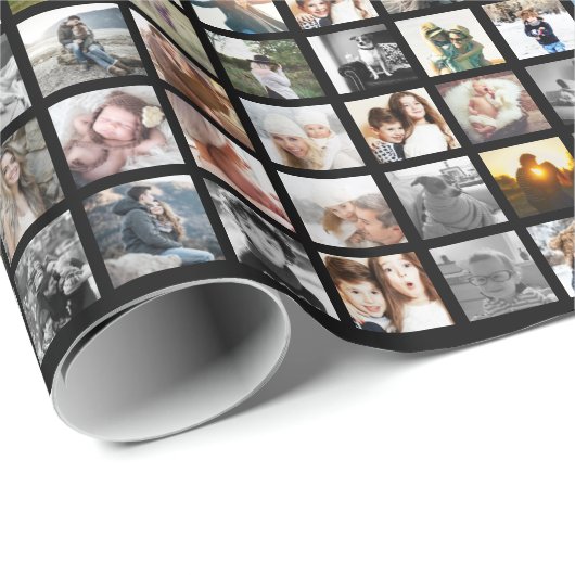30 Square Photo Collage Cadeaupapier (Rol Hoek)