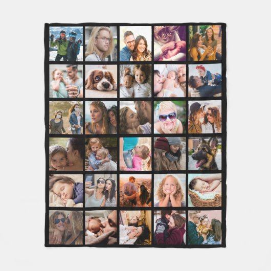 30 Square Photo Collage Sjabloon Fleece Deken (Voorkant)