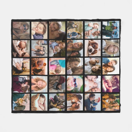 30 Square Photo Collage Sjabloon Fleece Deken (Voorkant (Horizontaal))