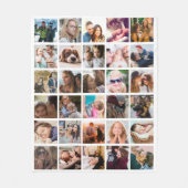 30 Square Photo Collage White Fleece Deken (Voorkant)