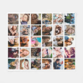30 Square Photo Collage White Fleece Deken (Voorkant (Horizontaal))