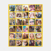 30 Square Photo Collage Yellow Fleece Deken (Voorkant)