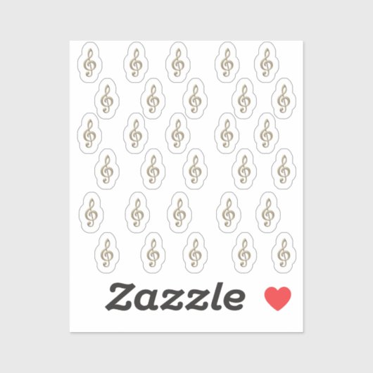 30-Sticker metallische Gold 3D-muziekafhandelbare Sticker (Vel)