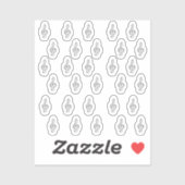 30-stickers Silver Metallic 3D Music Treble Clef Sticker (Vel)