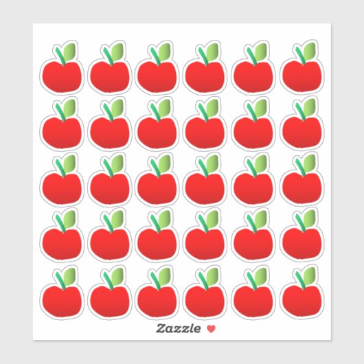 30 Stickers van rode appels (Vel)