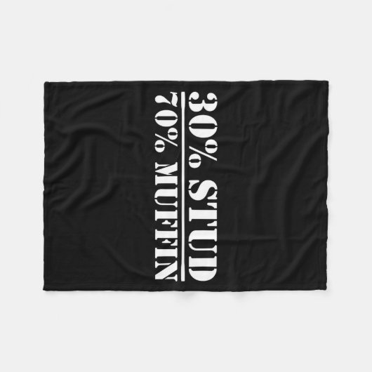 30% Stud 70% Muffin Funny Father's Day Valentines  Fleece Deken (Voorkant (Horizontaal))