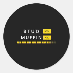 30 Stud 70 Muffin Gezegde Vaderdag Mannen Vrouwen  Ronde Sticker