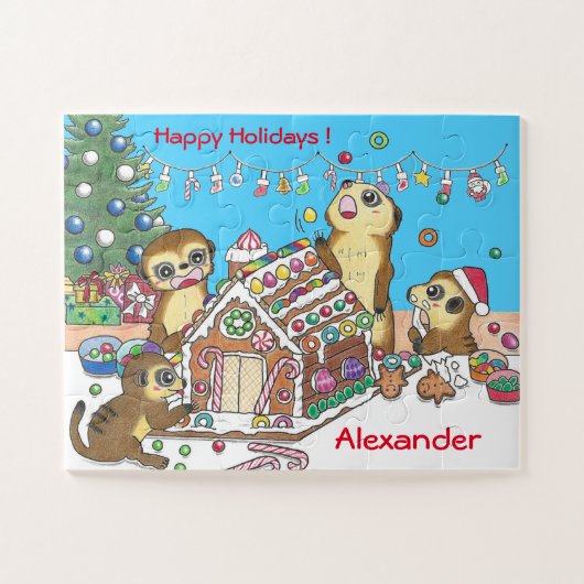 30 Stukken Personaliseren Meerkats puzzel (Horizontaal)