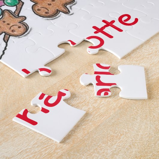 30 stuks Personaliseer Meerkats Jigsaw Puzzel roze (Zijkant)