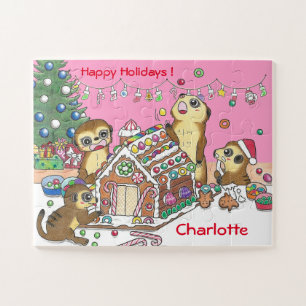 30 stuks Personaliseer Meerkats Jigsaw Puzzel roze