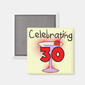 30 T-shirts en cadeautjes vieren Magneet (Voorkant / Achterkant)