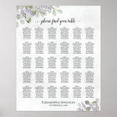 30 Tabel Lavender Eucalyptus Wedding Seating Chart Poster (Voorkant)