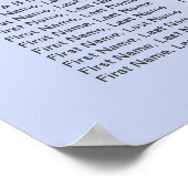 30+ Tables Blue Gold Ribbon Wedding Seating Chart Poster (Hoek)