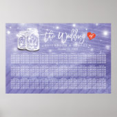 30 Tables Wedding Seating Chart Couple Mason Jars Poster (Voorkant)