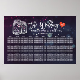 30+ Tables Wedding Seating Chart Mason Jar Lights Poster