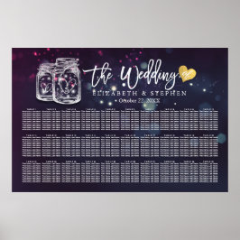 30+ Tables Wedding Seating Chart Mason Jar Lights Poster