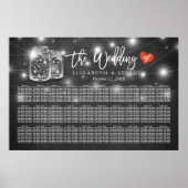 30+ Tables Wedding Seating Chart Mason Jar Lights Poster (Voorkant)