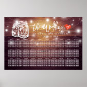 30+ Tables Wedding Seating Chart Mason Jar Lights Poster (Voorkant)