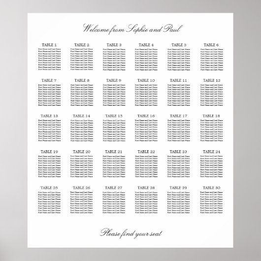 30 tafel Elegant minimalistische zitgrafiek Poster (Voorkant)