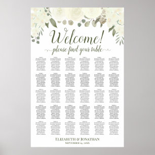 30 Tafel Ivoor Witte Rozen Trouw Zittijd Chart Poster