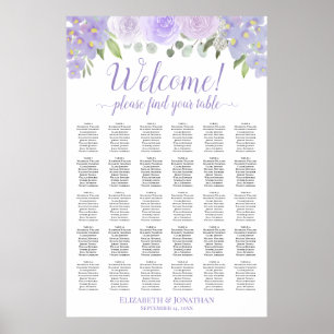30 tafel lavendel bloem bruiloft zitplaatsenkaart poster