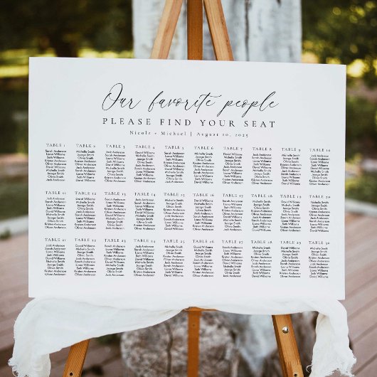 30 Tafels Ons Favoriete Personen Zitplaatsindeling Poster